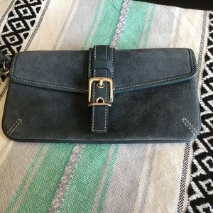 Coach wallet blue suede ..